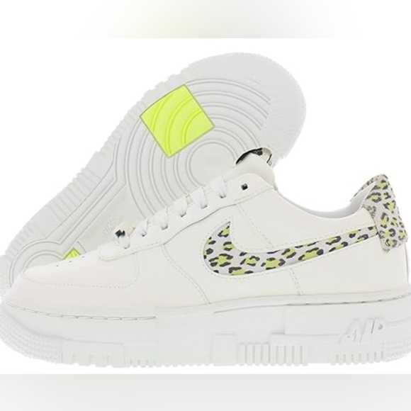 Nike Air Force 1 Pixel SE Leopard Print Sail/Lemon Sneakers Size 10 MSRP $140 - Picture 4 of 13